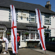 feather flags are great for outside pubs or in pub gardens